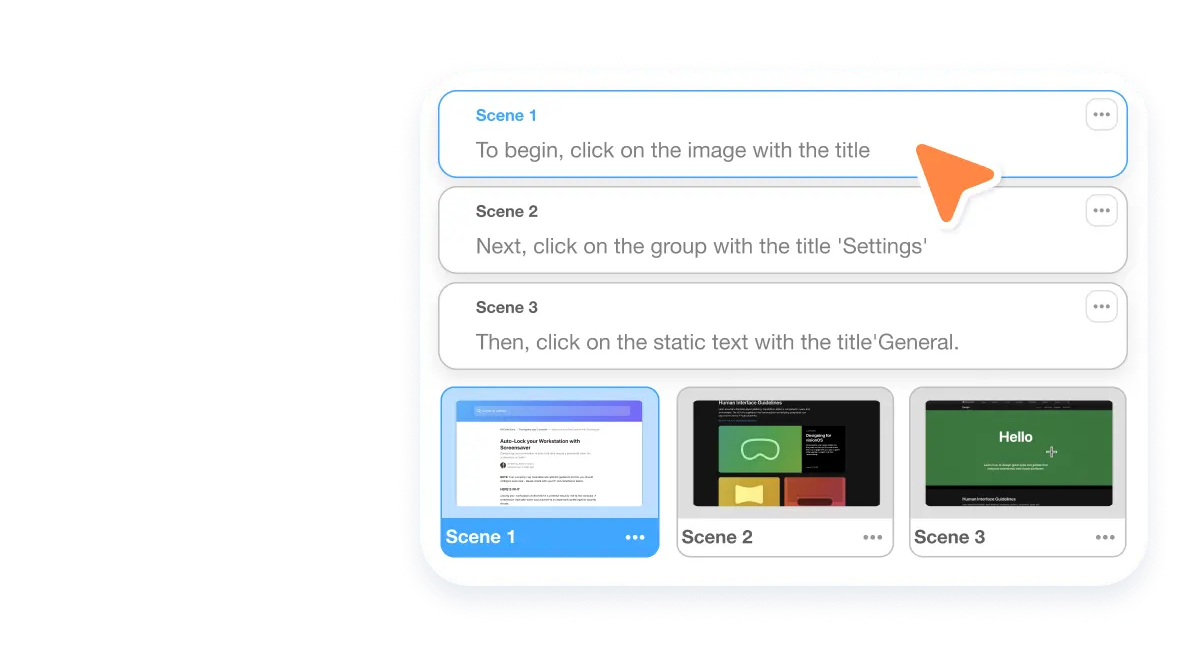 Visla AI converting each recorded action into a clear video scene